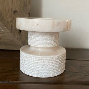 Vintage mid century Marblarte turned marble candle holder